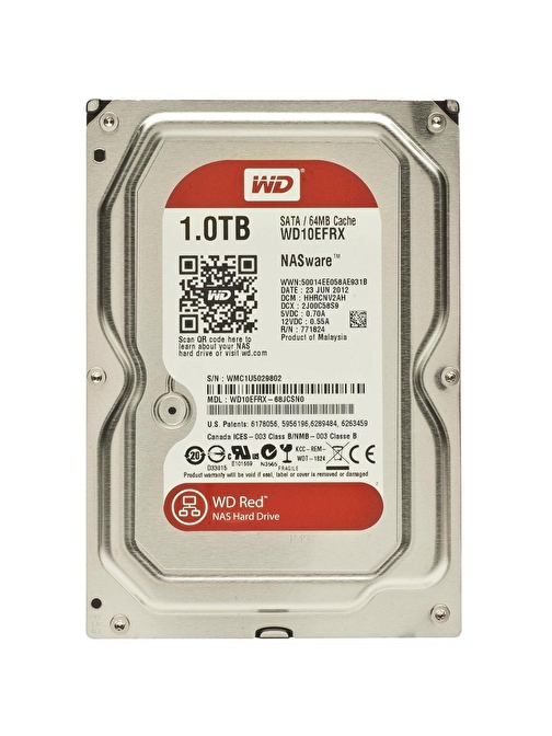 Wd 1Tb Red 3,5" 64Mb 5400Rpm Wd10Efrx Harddisk