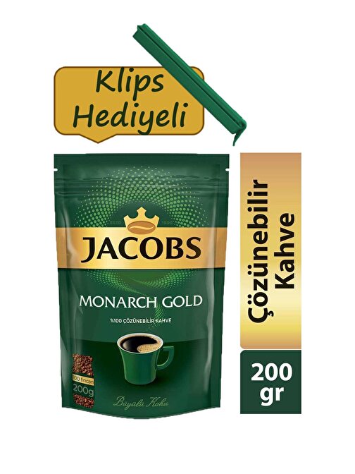 Jacobs Monarch Gold Kahve 200 gr + Klips Hediyeli