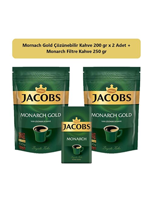 Jacobs Monarch Gold Kahve 400 gr + Monarch Filtre Kahve 250 gr