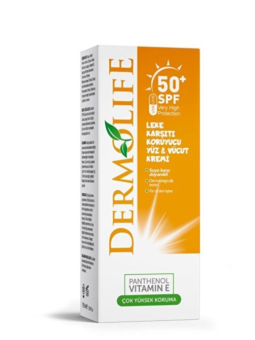 Dermolife Spf50+ Leke Karşıtı Koruyucu Yüz Ve Vücut Kremi 50 ml