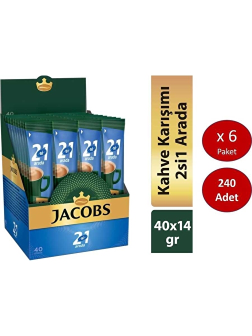 Jacobs 2'si1 Arada 240 Adat Stick Kahve 40 x 6 Paket