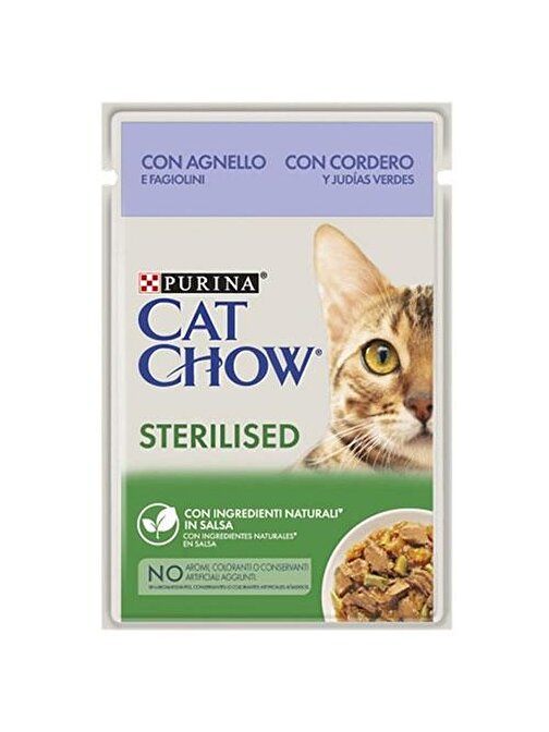 Cat Chow Kuzu Etli Kısırlaştırılmış Yaş Kedi Maması 6X85 gr