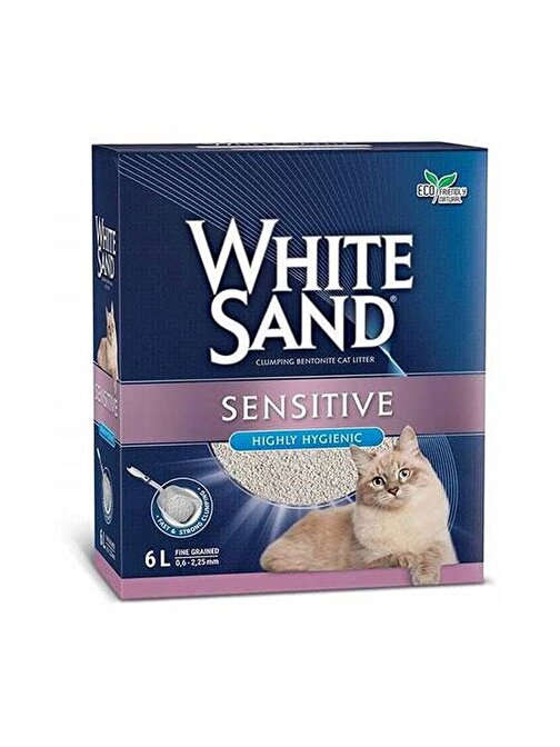 White Sand Sand Sensitive Plus Cat Litter Yapışmayan Kedi Kumu 2X6 Lt