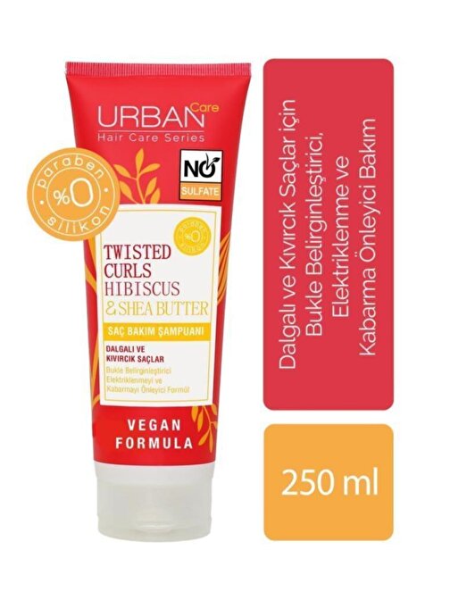 URBAN Care Hibiscus&Shea Butter Kıvırcık ve Dalgalı Saçlara Özel Saç Bakım Şampuanı-Sülfatsız-250ML