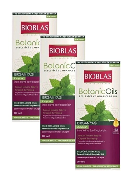 Bioblas Organic Oil Isırgan Yağlı 3 x 360 ml