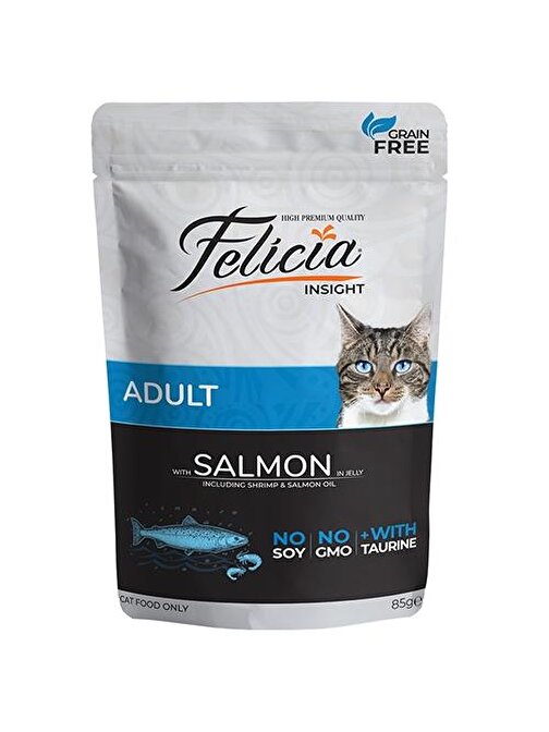 Felicia Tahılsız Somon Balıklı Pouch Yetişkin Kedi Konservesi 85 gr