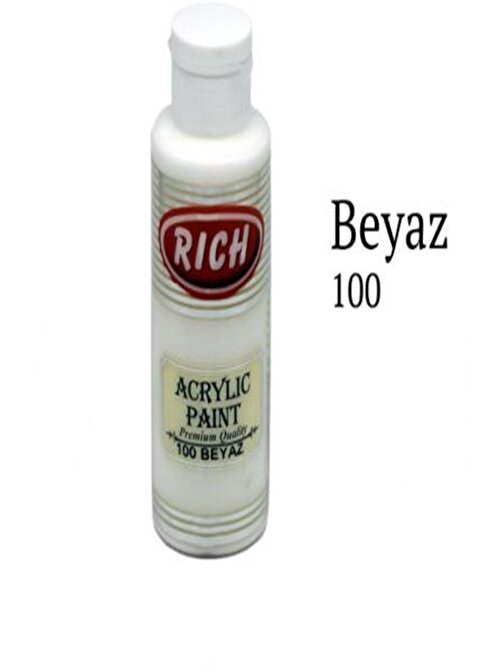 Rich Su Bazlı Akrilik Boya 120 Ml Şişe 1 Adet Beyaz 120-100