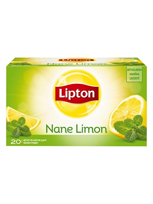 Lipton Bitki Çayı Bardak Nane+Limon 20'li x 12 adet
