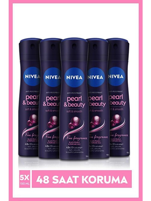 Nıvea Pearl-Beauty Fine Fragrances 48 Saat Anti-Perspirant Koruma Kadın Sprey Deodorant 150 Ml x 6 Adet