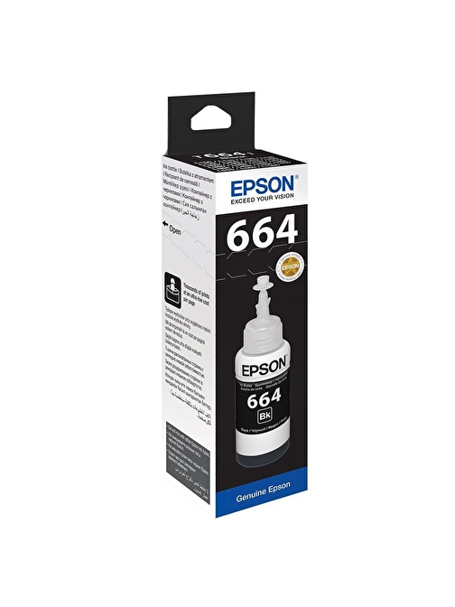 Epson T6641 C13T66414A Orijinal Siyah Mürekkep Şişesi 70 Ml