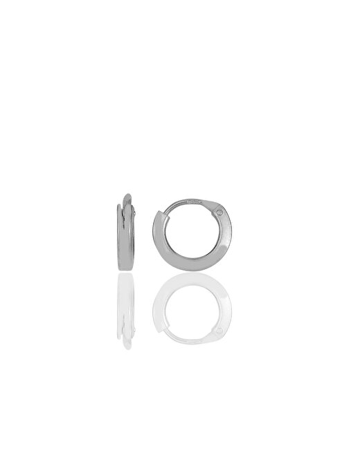 Gümüş  10 mm halka küpe Tragus Piercing Helix Kıkırdak Küpesi SGTL11743RODAJ