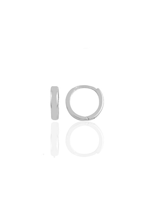 Gümüş rodyumlu 10 mm halka küpe Tragus Piercing Helix Kıkırdak Küpesi SGTL11754RODAJ