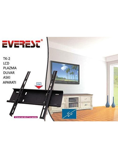 Everest TK - 2 Duvar Tv LCD Monitör Askı Aparatı 32 - 55 inç