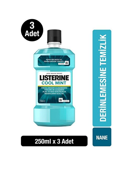 Listerine Cool Mint Ağız Bakım Suyu 3 x 250 ml