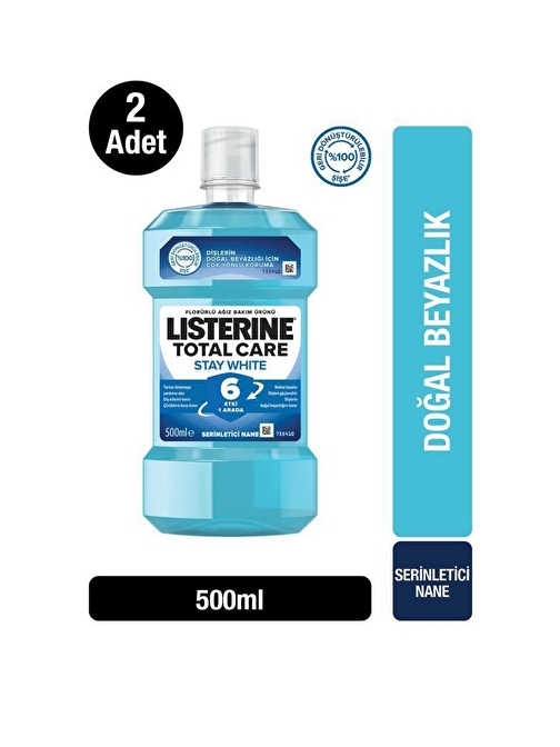 Listerine Stay White 6 Etki 1 Arada Ağız Bakım Suyu 2 x 500 ml