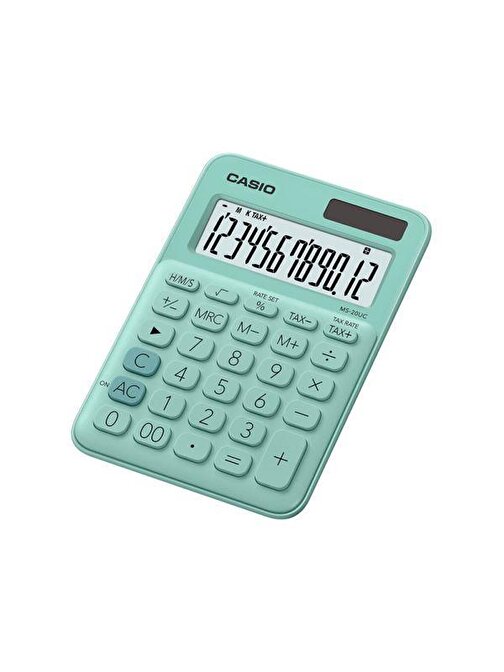 Casio MS-20UC-GN 12 Haneli Orta Boy Masaüstü Hesap Makinesi Yeşil