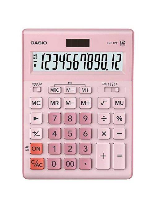 Casio GR-12C-PK 12 Hane Pembe Masa Üstü Hesap Makinesi