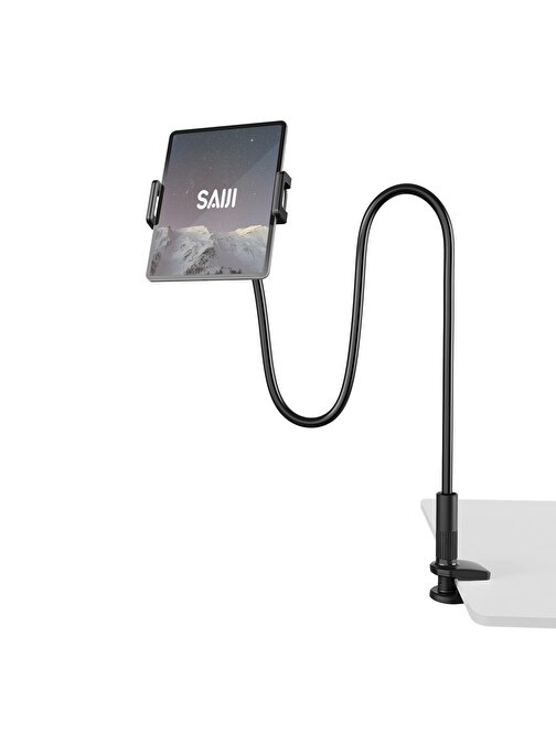 Bix Akrobat Flexible Ayarlanabilir Masaüstü Şarjsız Kıskaçlı Tablet Telefon Tutucu Siyah 100 cm