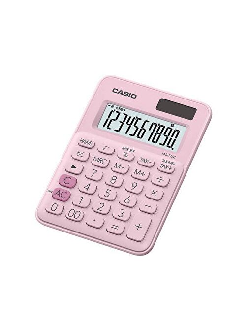 Casio MS-7UC-PK 10 Hane Açık Pembe Masa Üstü Hesap Makinesi