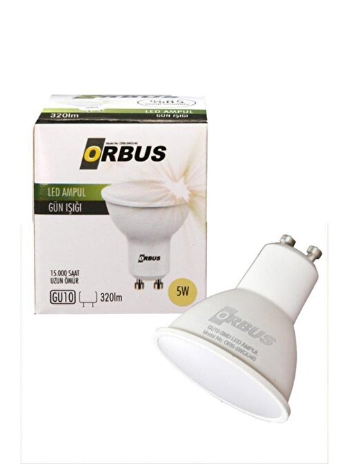 Orbus Orb-5w 5w Beyaz Işık Gu10 300lm 15.000 Saat Led Ampul