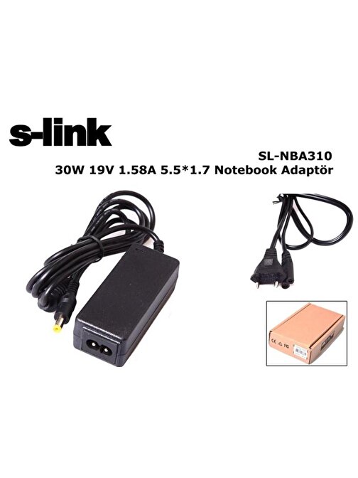 S-Link sl-nba310 30W 19V 1.58A 5.5-1.7 Notebook Adaptörü