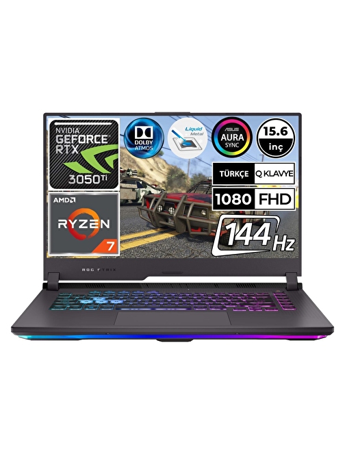 Asus ROG Strix G15 G513IE-HN065A2 NVIDIA GeForce RTX3050Ti AMD Ryzen 7-4800H 16 GB RAM 512 GB + 1 TB SSD 15.6 inç Full HD Freedos Oyuncu Dizüstü Bilgisayarı