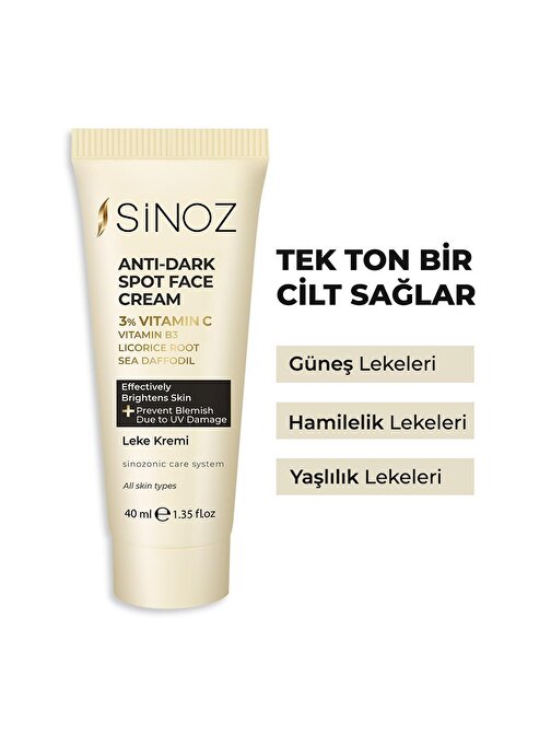 Sinoz %3 C Vitaminli Koyu Leke Karşıtı Ton Eşitleyici Krem 40 ml