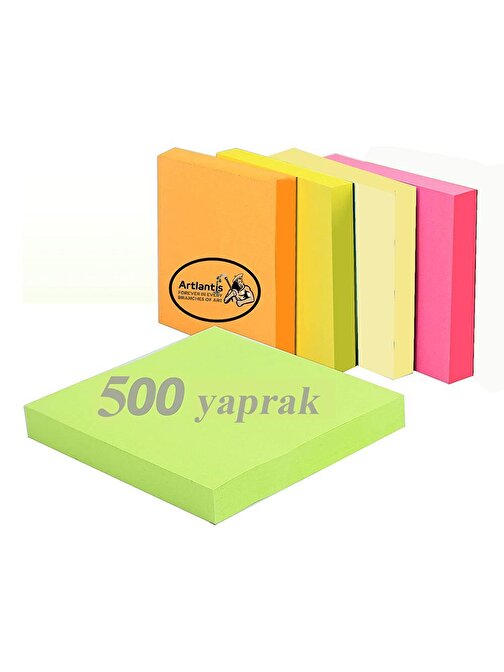 Artlantis Kare Post-it -  Not Kağıdı Renkli 75x75 mm 5'li