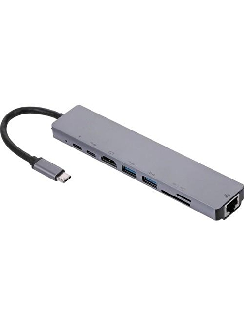 Type C 8 Port 4K Hdmi -Usb 3.0-Typc-C Kart Okuyucu