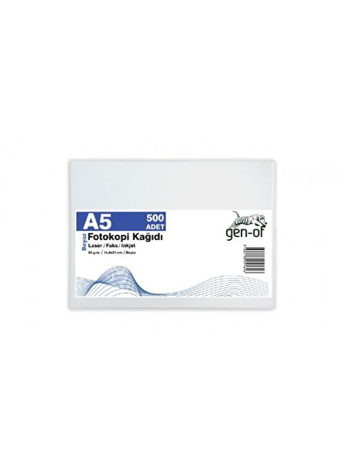 Gen-of A5 Fotokopi Kağıdı Beyaz 500 Adet 1 Paket 80  gr