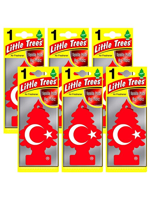 Little Trees Türk Bayrağı Vanilya Aromalı Oto Kokusu 6 Adet
