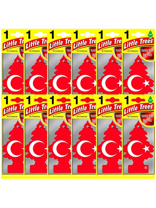Little Trees Türk Bayrağı Vanilya Aromalı Oto Kokusu 12 Adet