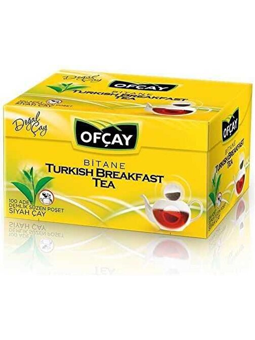 Ofçay Bitane Turkish Breakfast Tea Demlik Poşet Çay 200 Adet 100 Adet x 2 Paket
