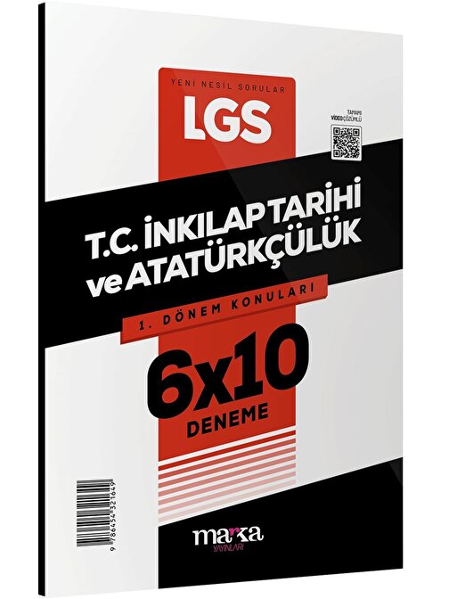 Marka Yayınları 2023 LGS 1.Dönem Konuları T.C. İnkılap Tarihi ve Atatürkçülük 6 Deneme Marka Yayınları