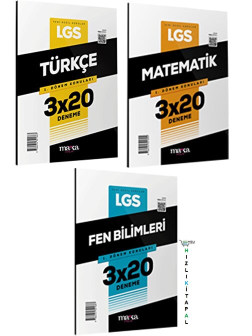 Marka Yayınları 2023 LGS 1.Dönem Türkçe-Matematik-Fen Deneme Seti 3 Ders-9 deneme Marka Yayınları
