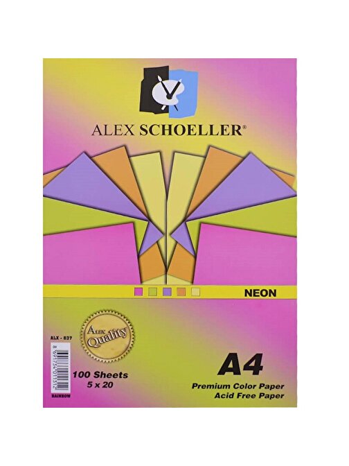 Alex Schoeller A4 Fotokopi Kağıdı Neon Renkli 100 Yaprak 80  gr