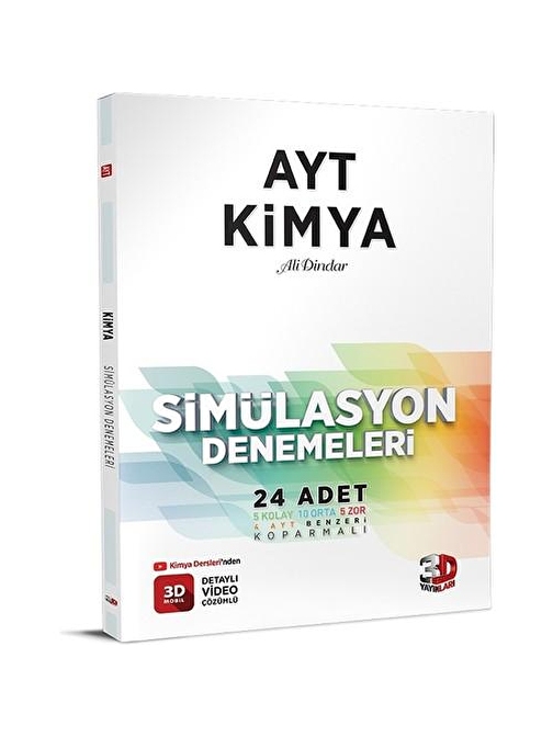 3D Yayınları 12. Sınıf AYT Kimya Simülasyon 24 Deneme