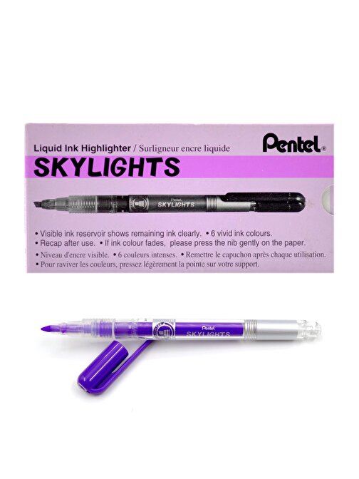 Pentel Skylights Likit Kalem Tipi Fosforlu Kalem Cl11-V Mor 1 Kutu