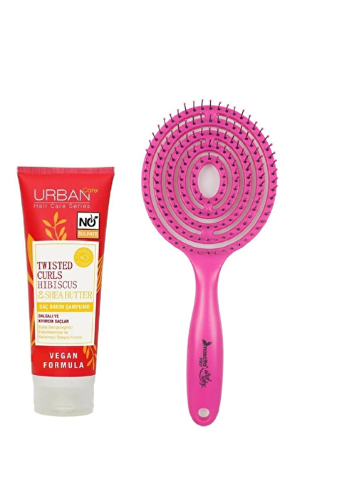 Urban Care Hibiscus - Shea Butter Şampuan 250 ml + Nascita Pro Lollipop Açma - Tarama Fırçası Pembe