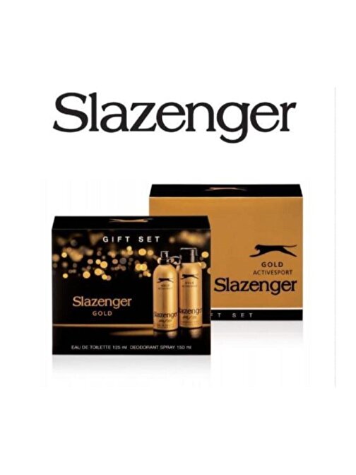 Kofre Slazenger Active Sport Gold 125 ml + 150 ml Deodorant Erkek 2'li Parfüm Setleri