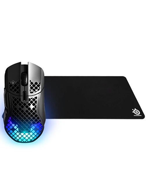 SteelSeries Aerox 5 Kablosuz Gaming Mouse + Qck Heavy XXL Oyun Mousepad Bundle
