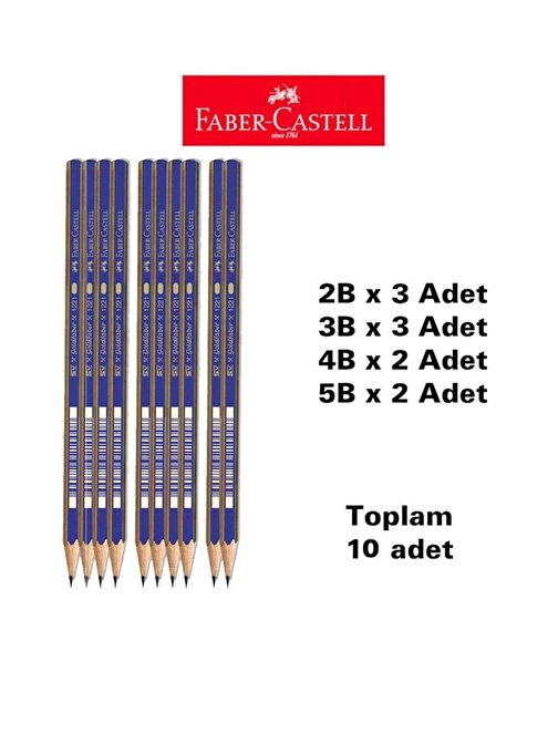 Faber-Castell Dereceli Kalem Seti 10 Adet 2B 3 ADET 3B 3 ADET 4B 2 ADET 5B 2ADET