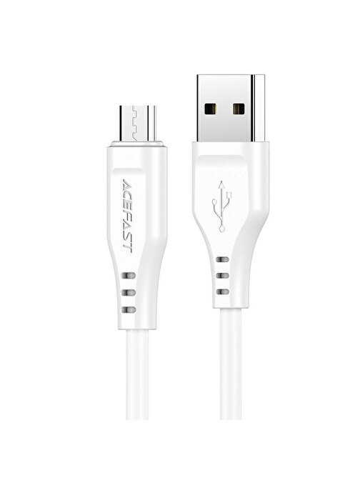 Acefast Universal C3-09 Micro USB Hızlı Şarj Data Kablosu 1.2 m Beyaz