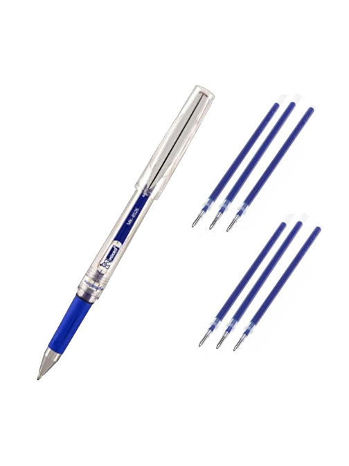 Mikro İmza Kalemi Mavi Renk 1.00 mm 6 Adet Yedek Mürekkep Mikro İmza Kalemi Mk-8526 6 Adet Yedek Mürekkep Hediyeli