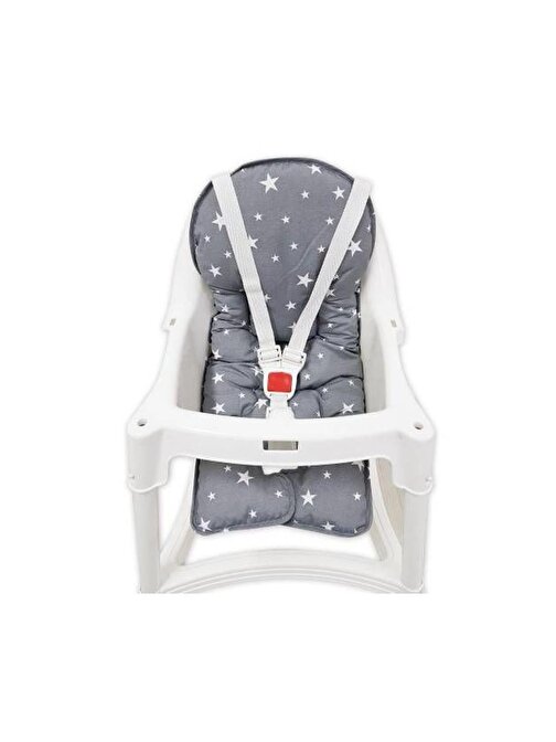 Sevi Bebe Mama Sandalyesi Minderi 0 - 3 Yaş Gri Yıldız