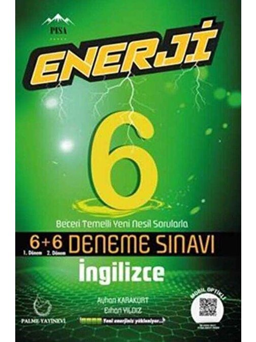 6. Sınıf Enerji İngilizce 6+6 Deneme Sınavı Palme Yayınları