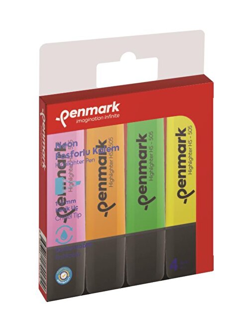 Penmark Fosforlu Kalem 4'lü Karışık Neon Renk