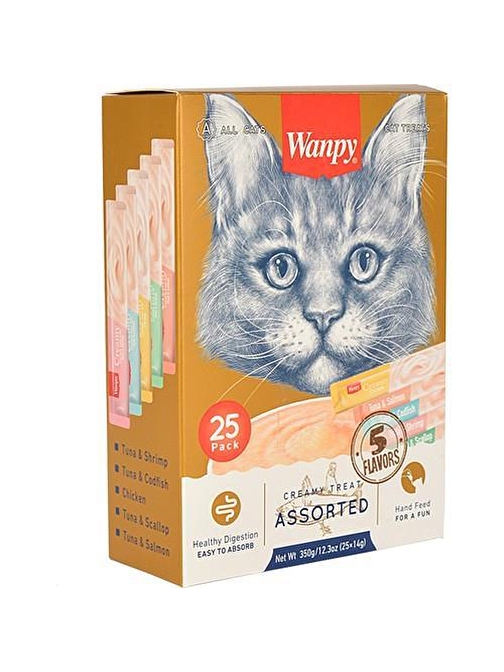 Wanpy Karışık Krema Kedi Ödülü 25*14 gr RA-MİX