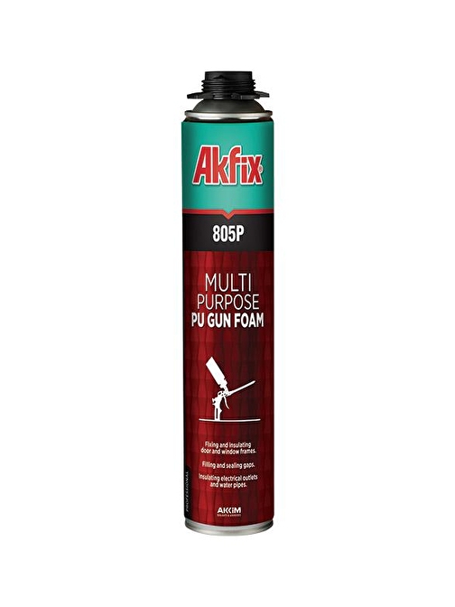 Akfix 805P Çok Amaçlı Profesyonel Pu Köpük Tabancalı 750 Ml