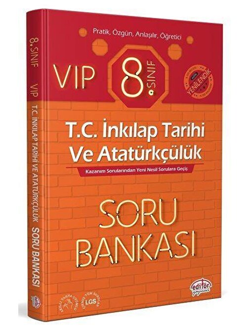 Editör Yayınları 8. Sınıf T.C. İnkılap Tarihi ve Atatürkçülük Vip Soru Bankası